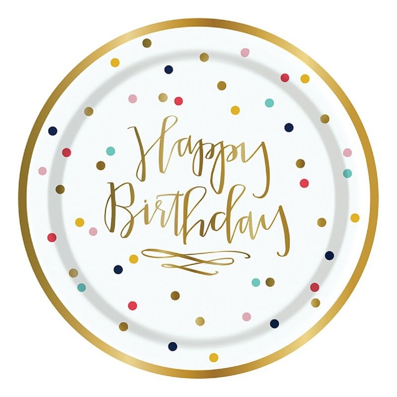 7" Happy Birthday Paper Plates