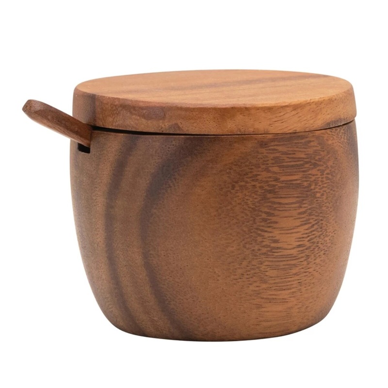 Jar 3.5"x3"t Acacia