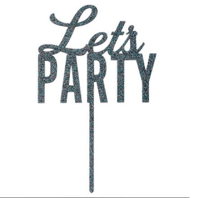 Let's Party Acrylic Cake Topper