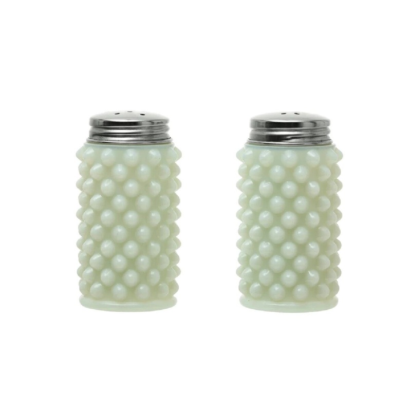 Milk Glass Salt and Pepper Shakers - Set of 2