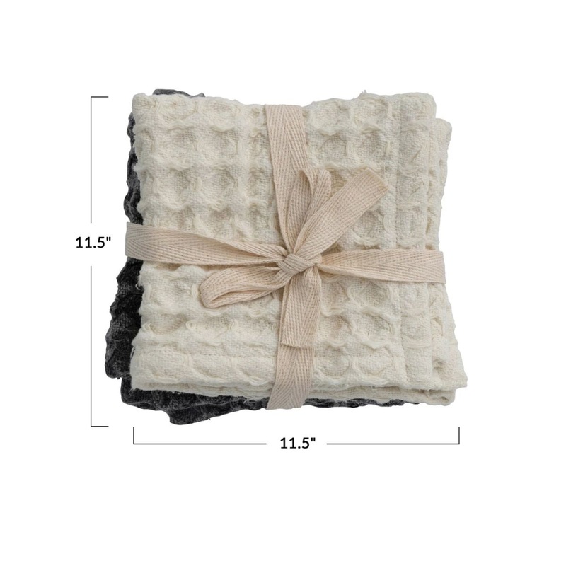 11.5" Cotton Waffle Weave Dish Cloths w/ Loops