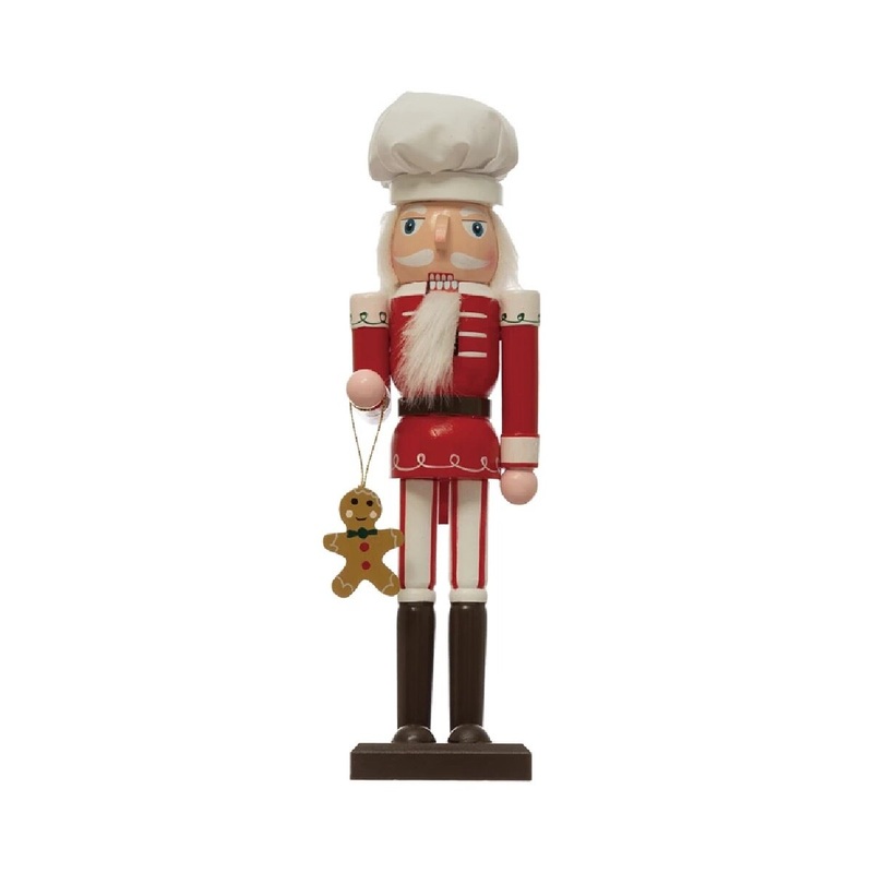 11" Decorative Paulownia Wood Nutcracker