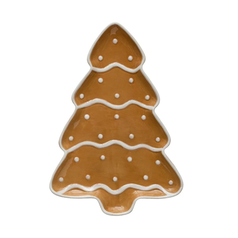 13" Gingerbread Tree Platter