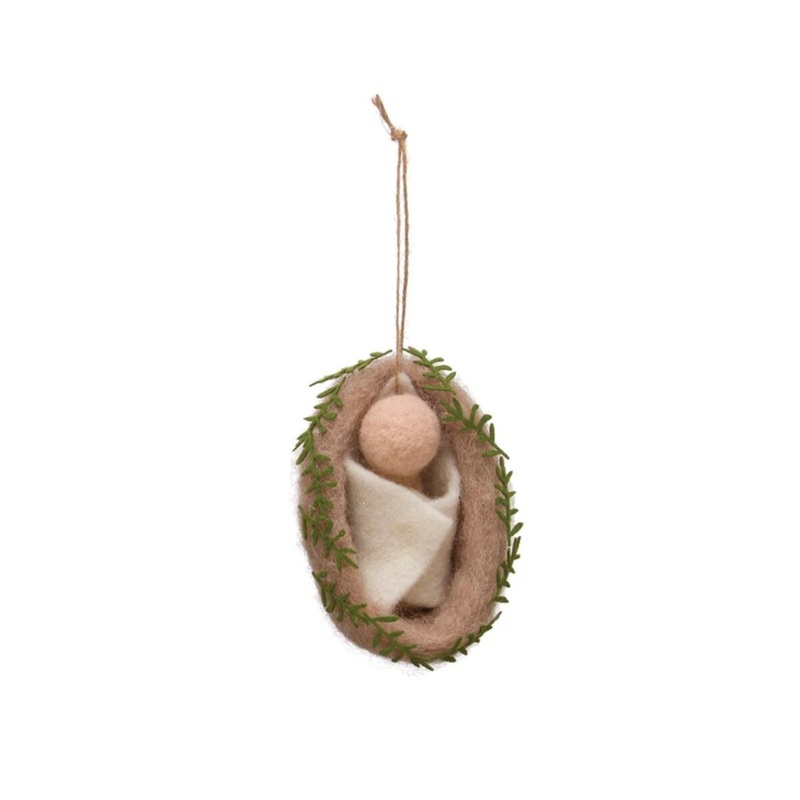 4"H Wool Felt Baby Jesus Ornament