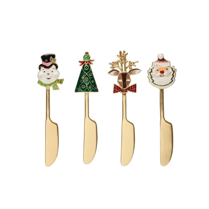 5"L Zinc Alloy Canape Knife w/ Holiday Icon Handle