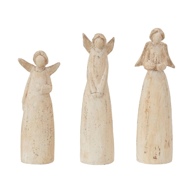 6-3/4"H - 8-1/4"H Handmade Paper Mache Angel