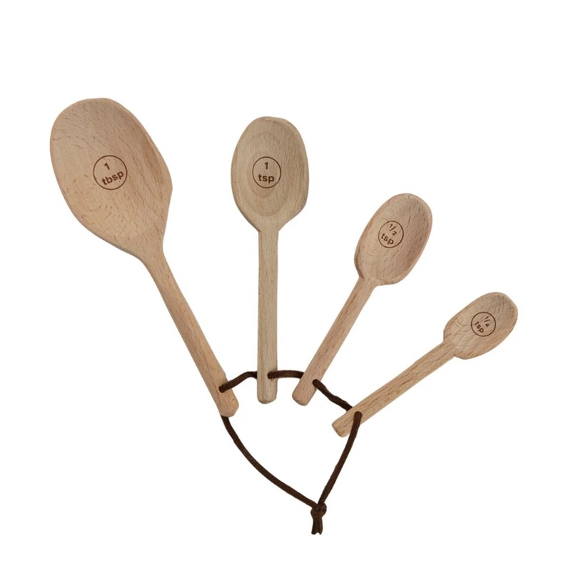 6"L Beach Wood Measuring Spoons
