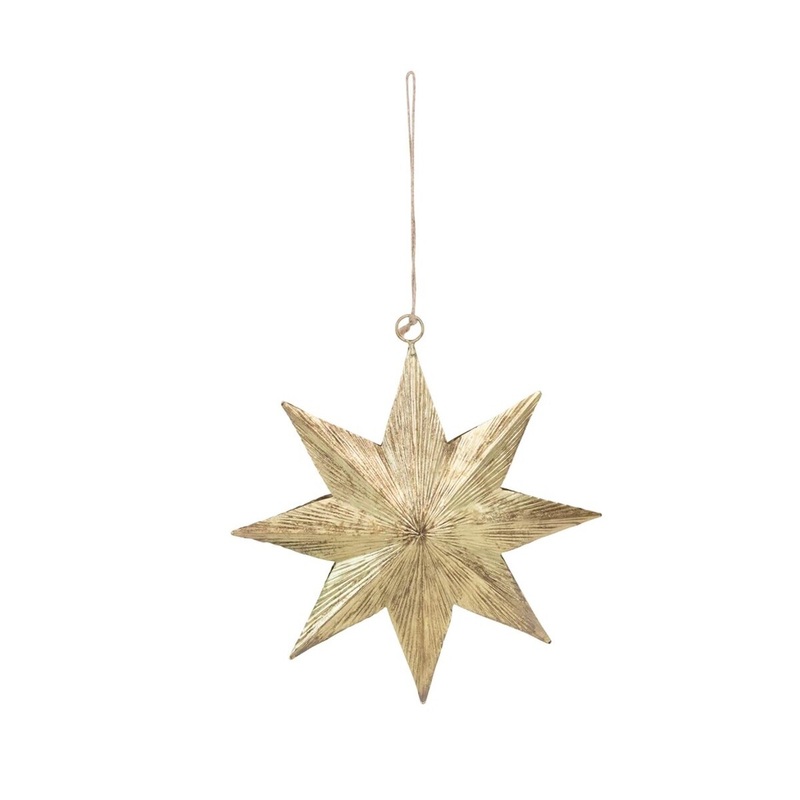 Embossed Metal 6" Two Sided Gold Star