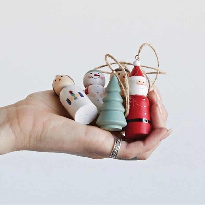 Nordic Wooden Ornament Set - 5 Piece
