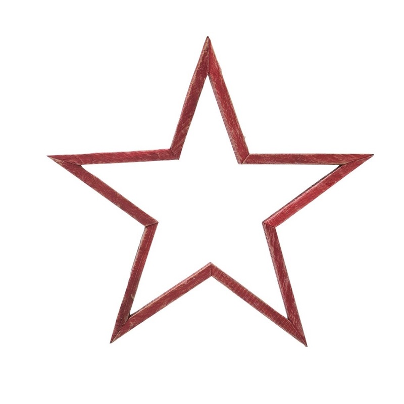 Red Wooden Star - Large