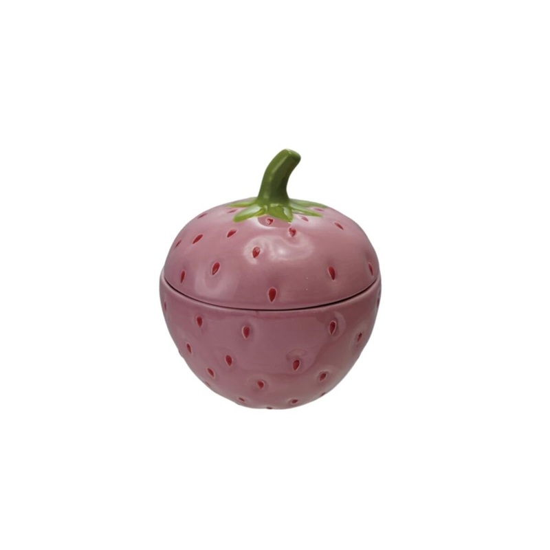 Strawberry Shaped Jar w/Lid