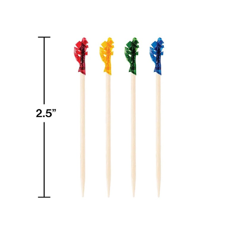 2.5" Frilled Wood Pick