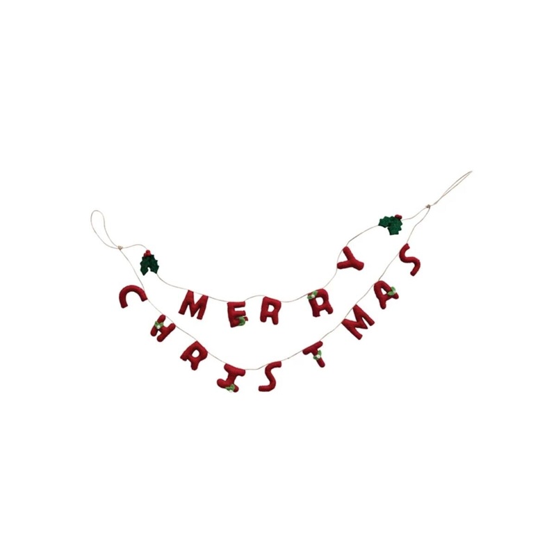 30" Merry Christmas Garland W/Leaves