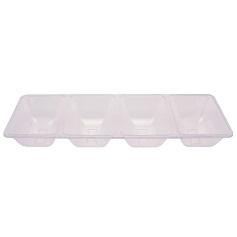 Clear Plastic 4-Compartment 16" Tray