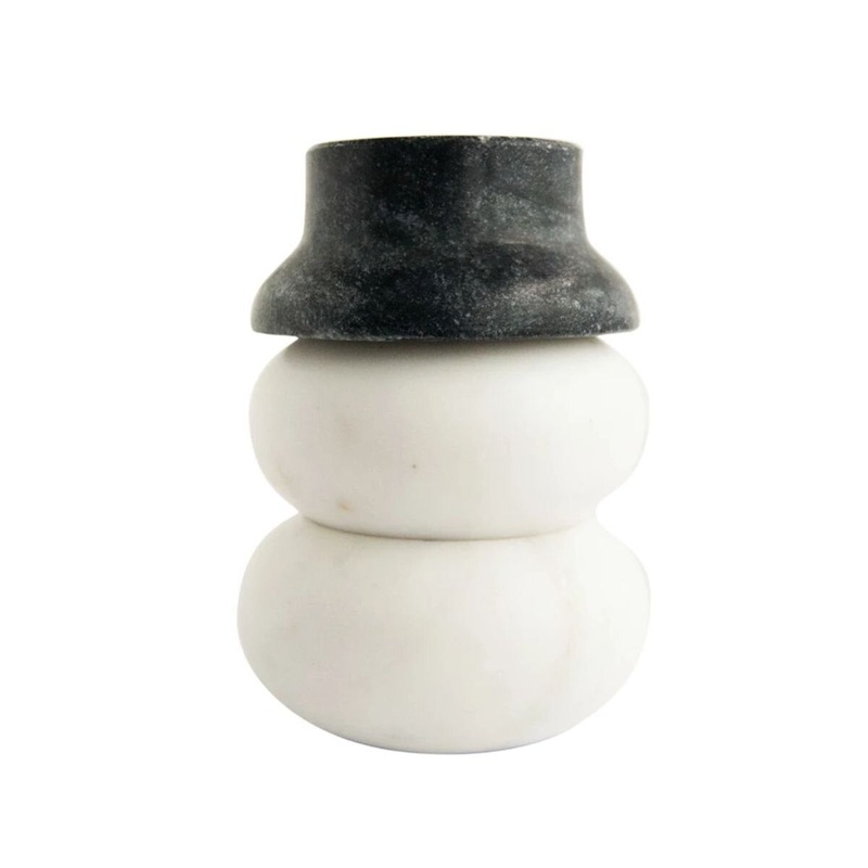 Marble Snowman Shaped Pinch Pot