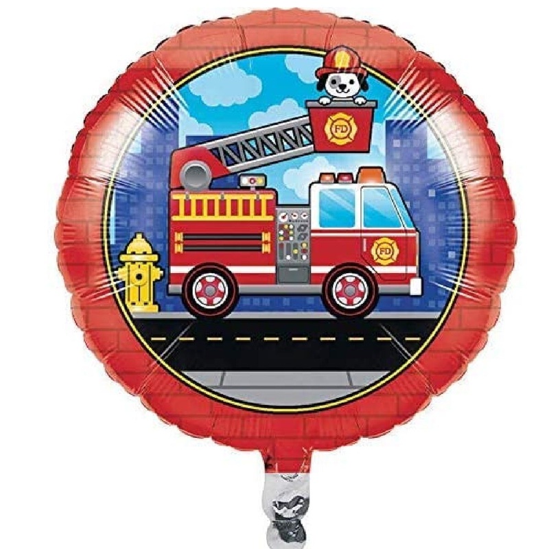 18" Firefighter Red Metallic Balloon