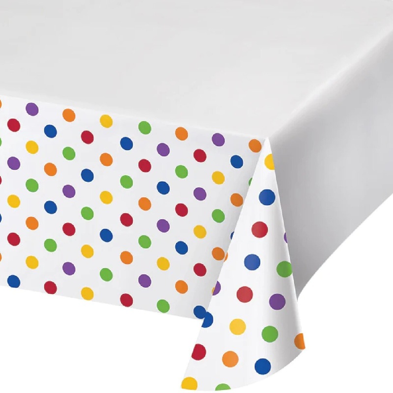 54" x102" Dots & Stripes Rainbow Table Cover