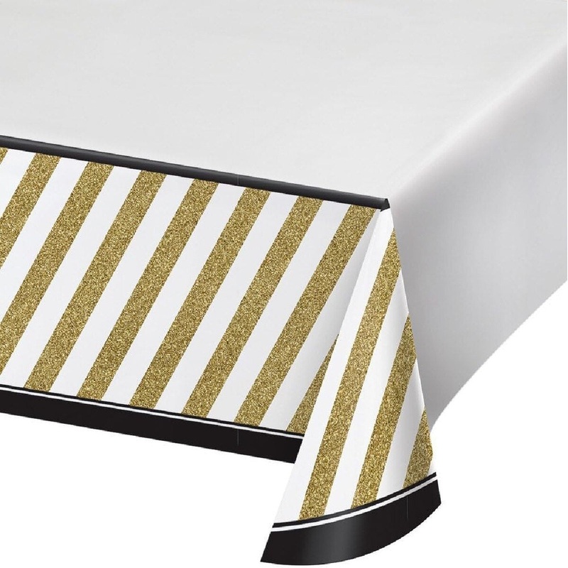 54x102 Black/Gold Table Cover
