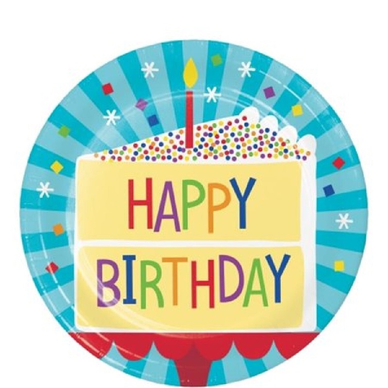 7" Birthday Cake Paper Plate