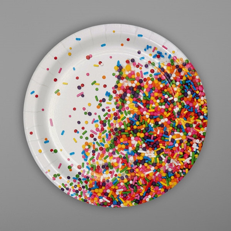 7" Confetti Sprinkles Paper Plate