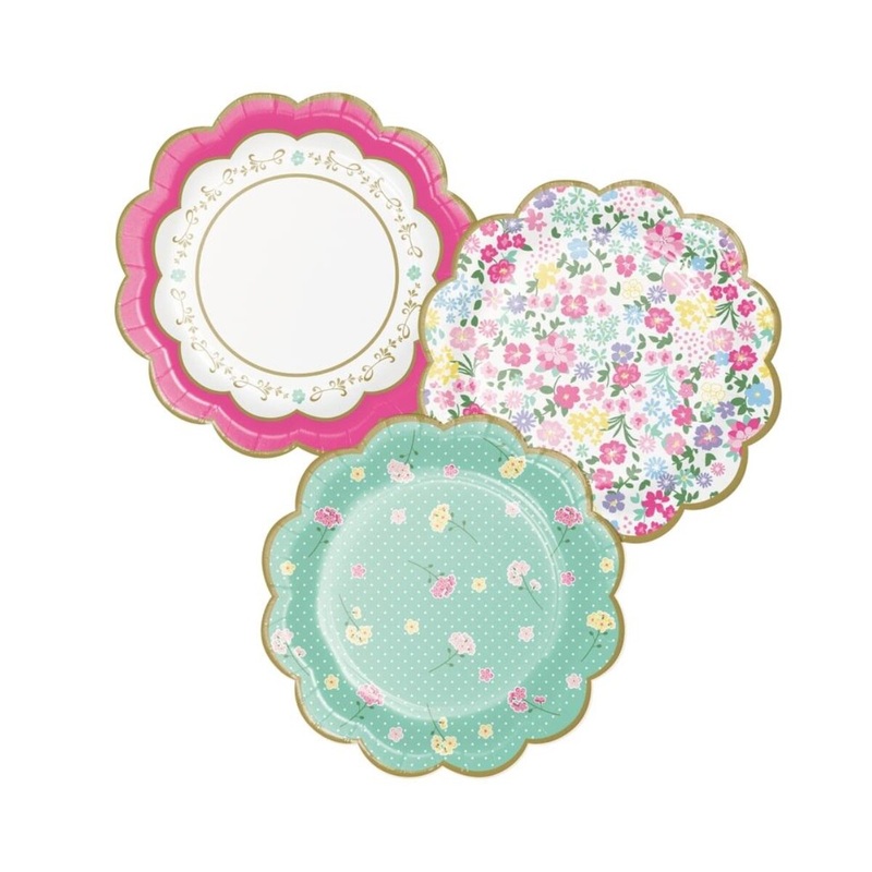 7" Floral Tea Party Paper Plate