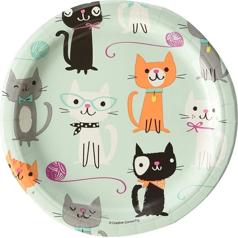 7" Purr-Fect Paper Plate
