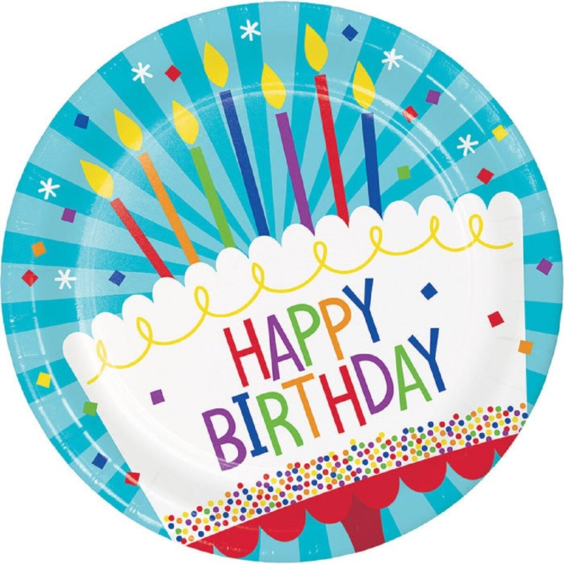 9" Birthday Cake Paper Plates
