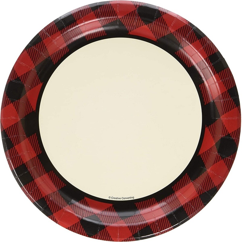 9" Buffalo Plaid Paper Plate