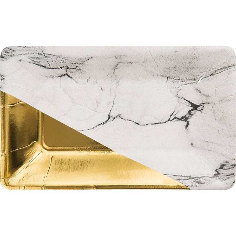9" Marble Foil Appetizer Plate