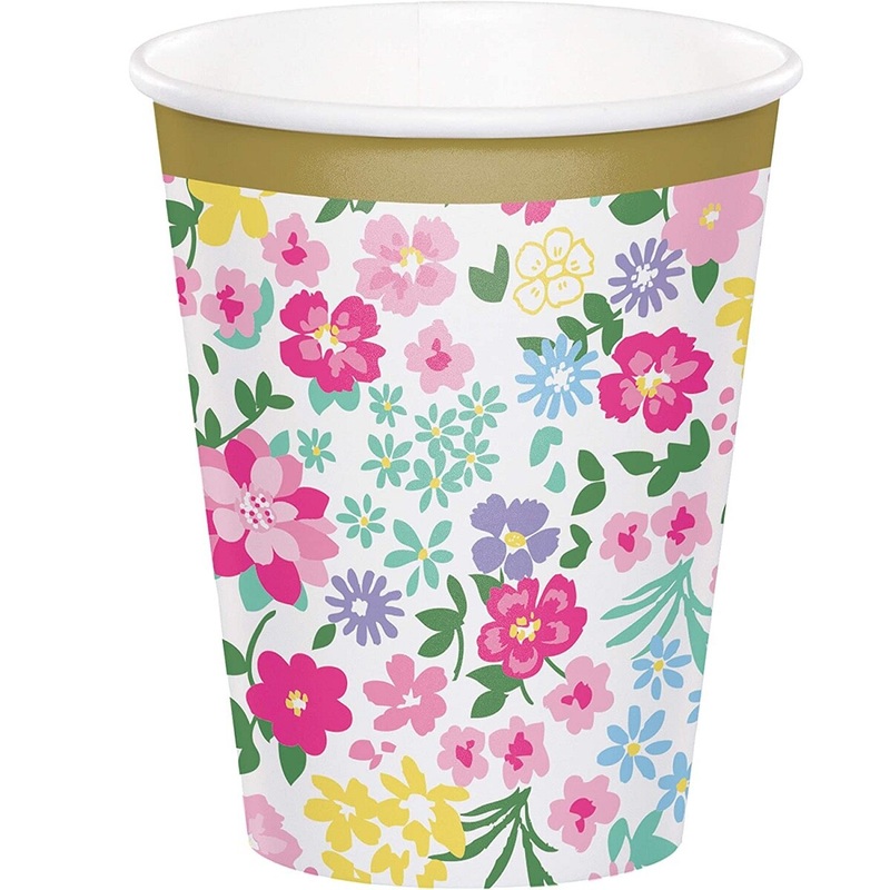 9 Oz Floral Tea Party Cups