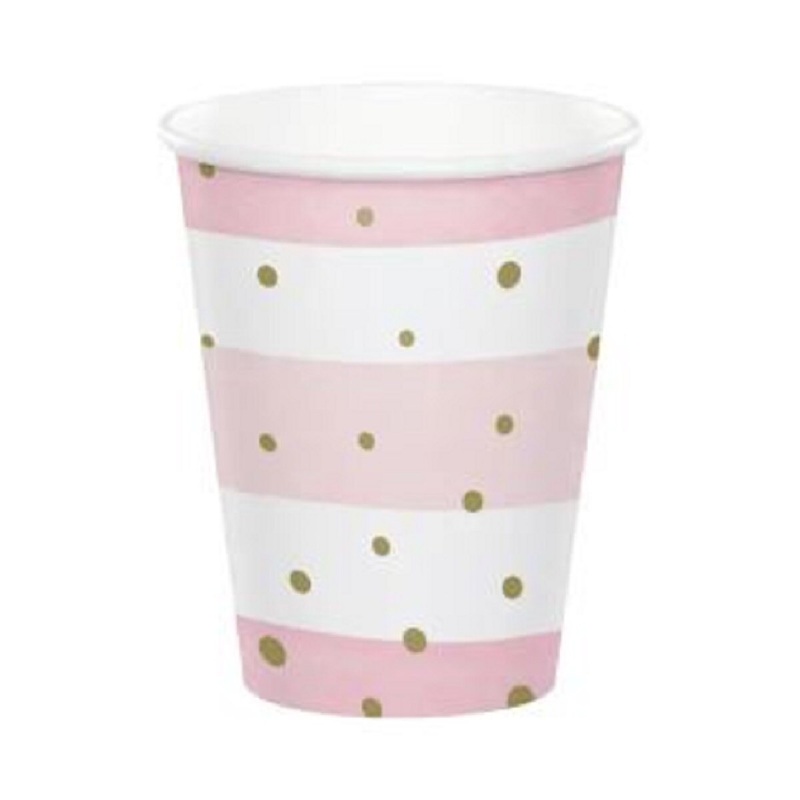 9 Oz Pink Gold Paper Cup