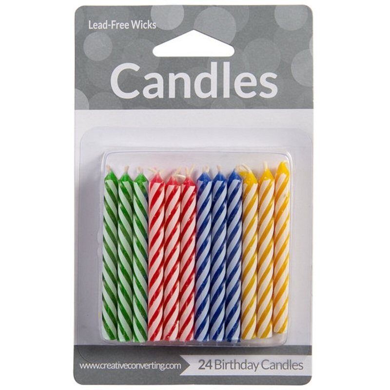 Assorted Primary Color Spiral Candles