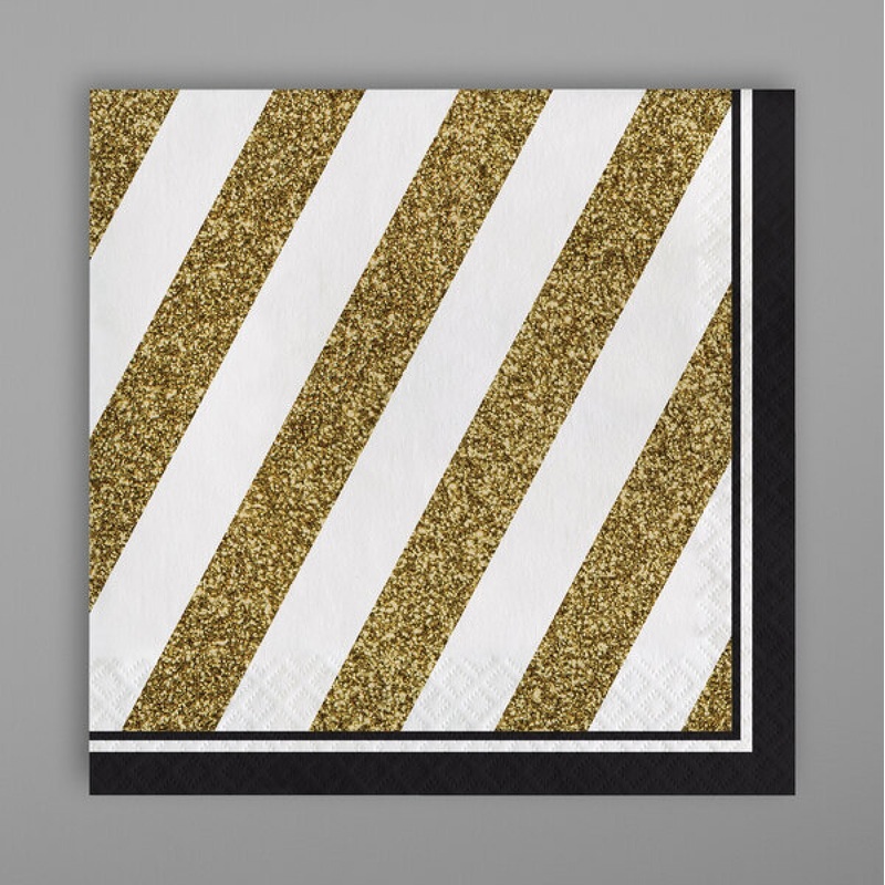 Black/Gold Luncheon Napkin