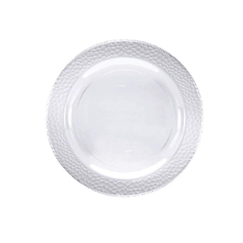 Clear Plastic Pebbled Dinner Plates - 7"