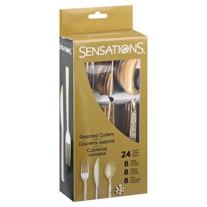 Metallic Gold Hammered Cutlery