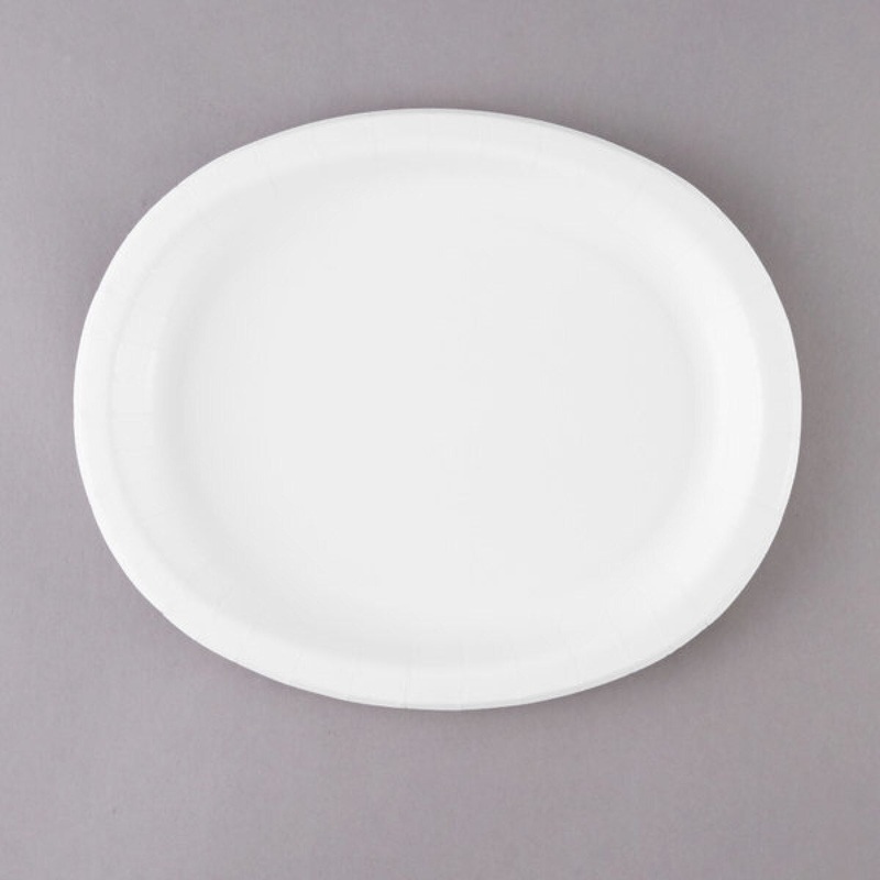 12" x 10" White Oval Platter