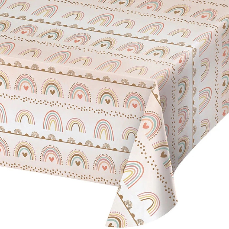 54" X 102" Boho Rainbow Table Cover