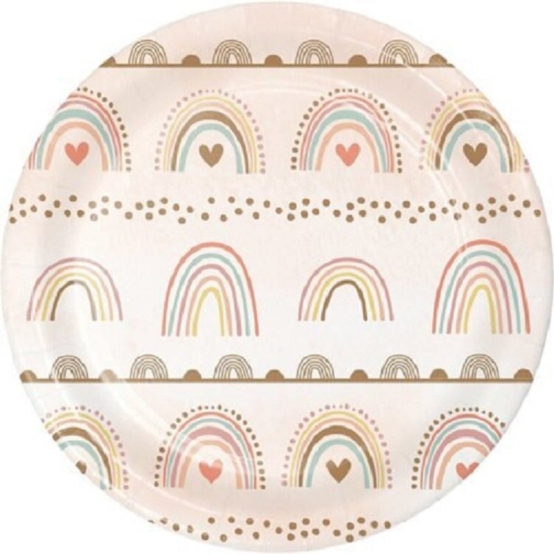 7" Boho Rainbow Paper Plate