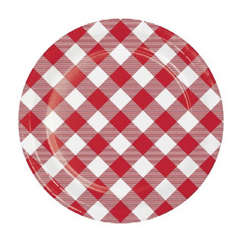 7" Gingham Plate