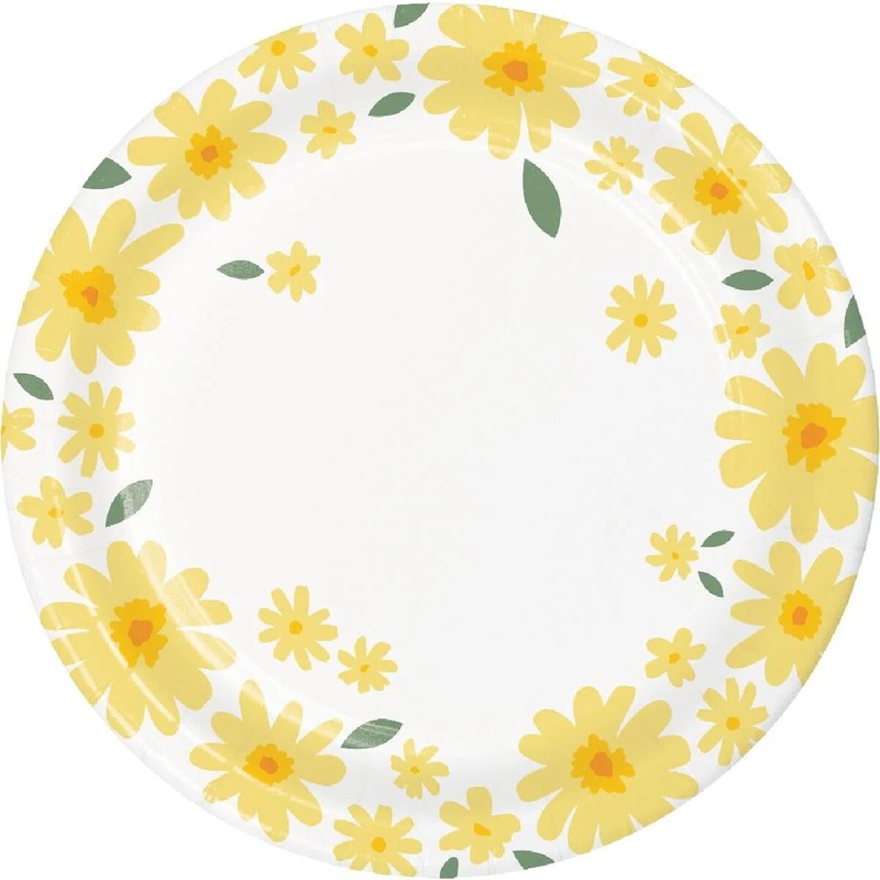7" Sweet Daisy Paper Plate