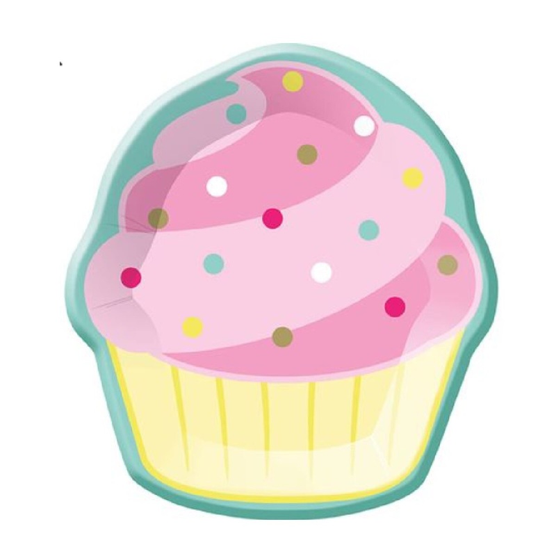 8" Bakery Sweets Cupcake Shaped Plates