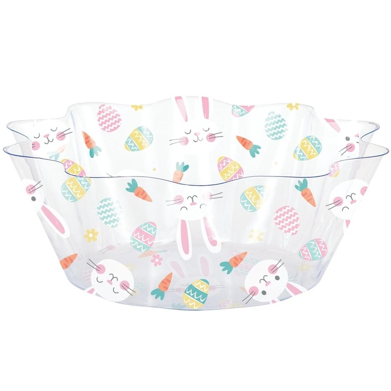 8" Plastic Easter Toss Fluted Bowl