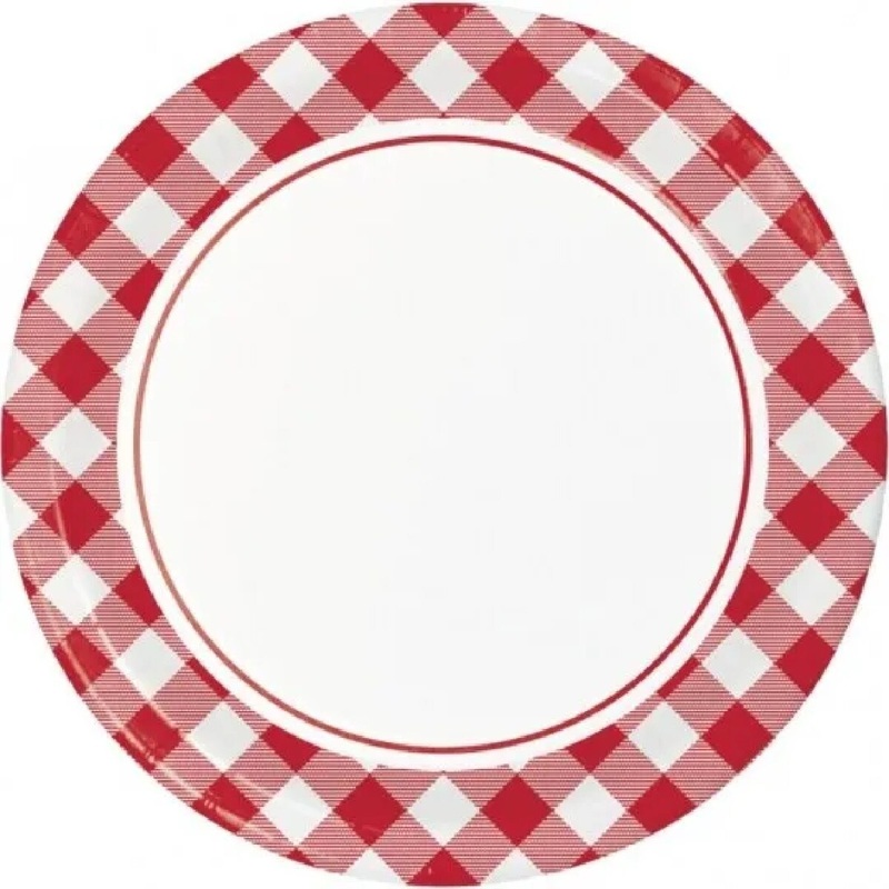 9" Gingham Plate