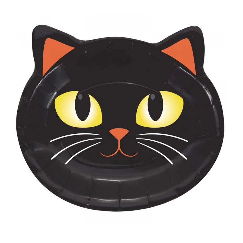 9" Halloween Cat Shaped Plate