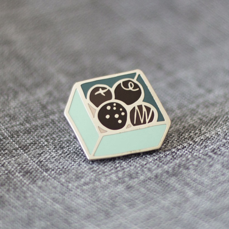 Chocolate Bon Bons Enamel Pin - Double Blind Surprise