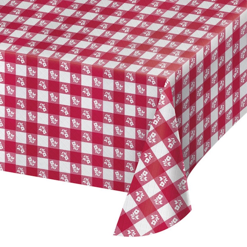 Converting Red Gingham Table Cover - 54" X 108"
