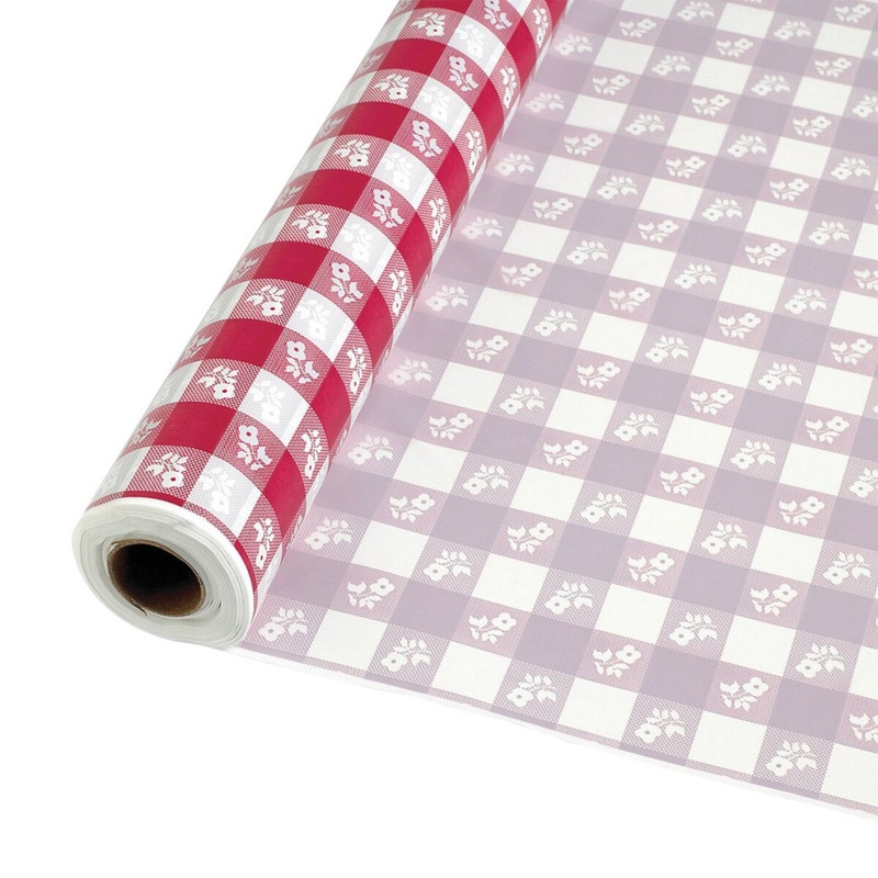 Converting Red Gingham Table Cover Roll - 40" X 100'