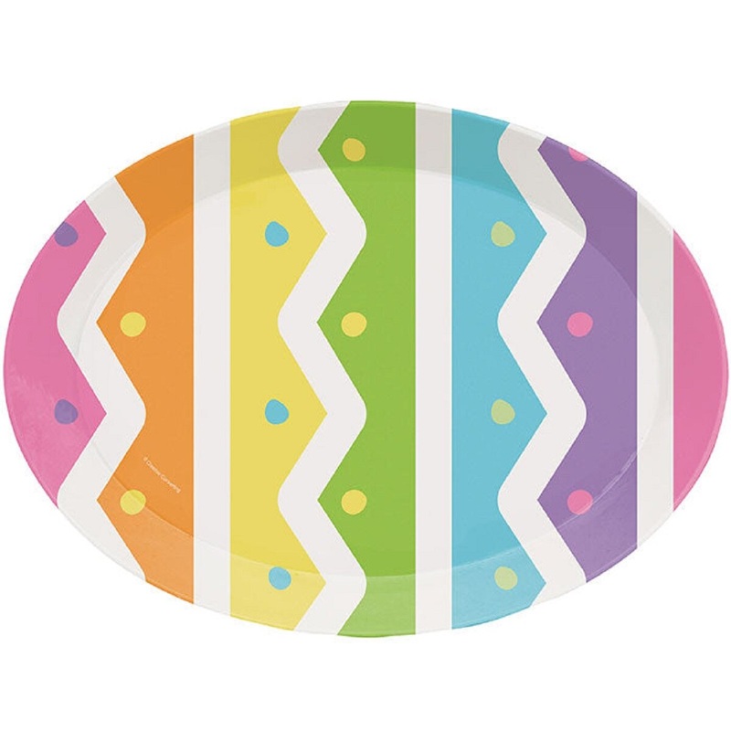 Oval Bright Easter Egg Plastic Tray