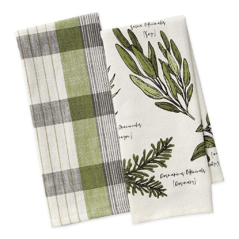 Culinary Herb Guide Dishtowel - Set of 2