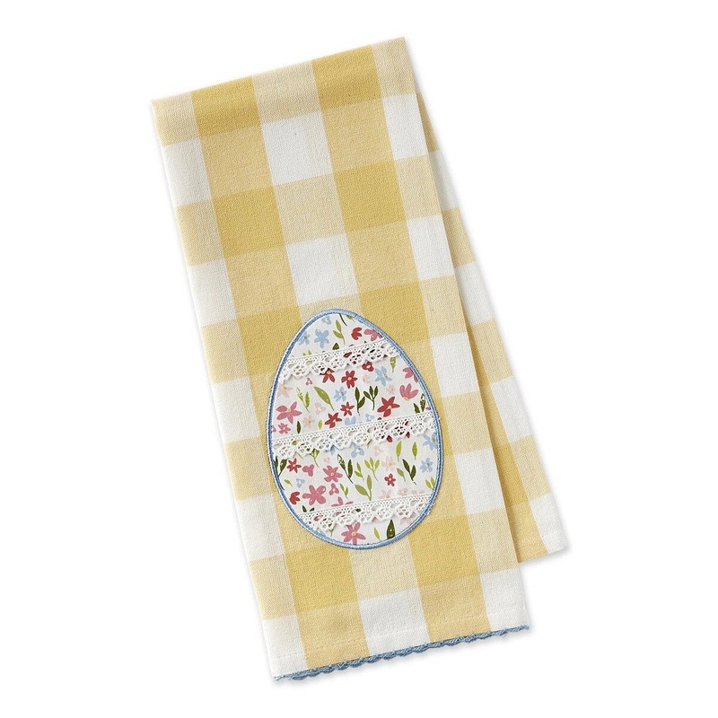 Gingham Dish Towel - Lace Egg